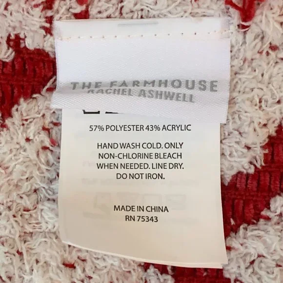 Rachel Ashwell The Farmhouse Decorative Throw Blanket 50x60" Chevron Fringe - Picture 15 of 16